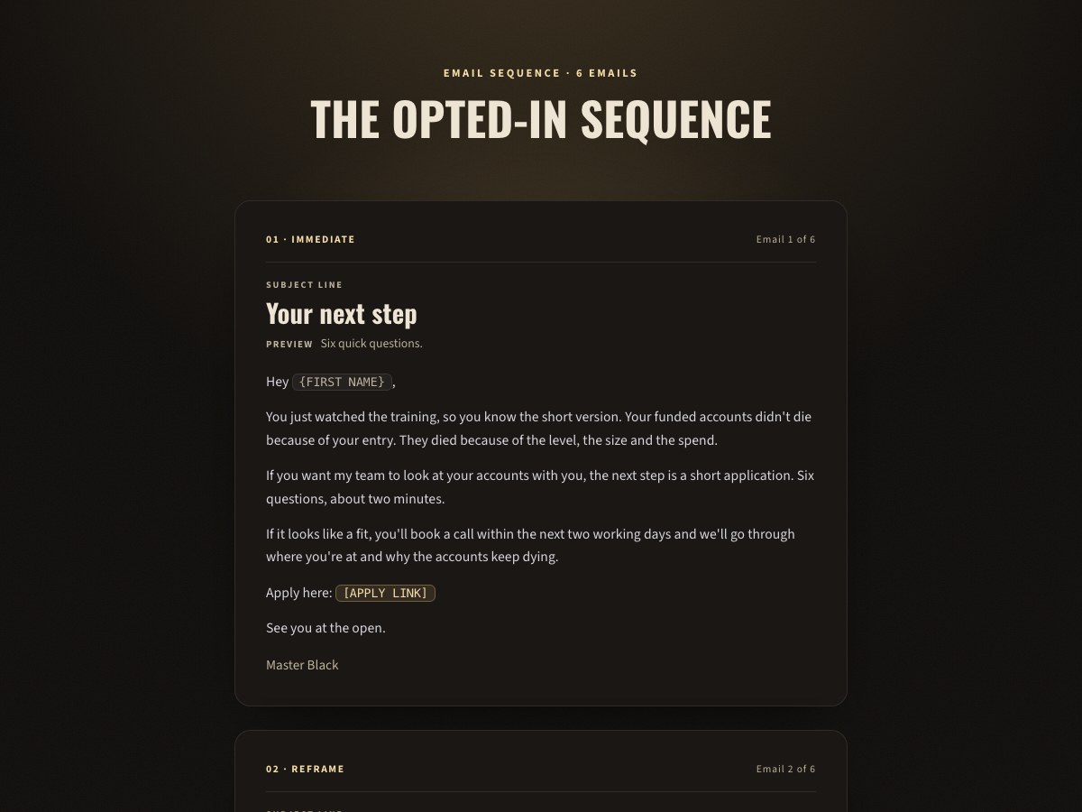 Opted-in sequence preview