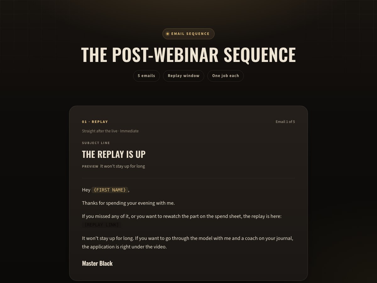 Post-webinar preview